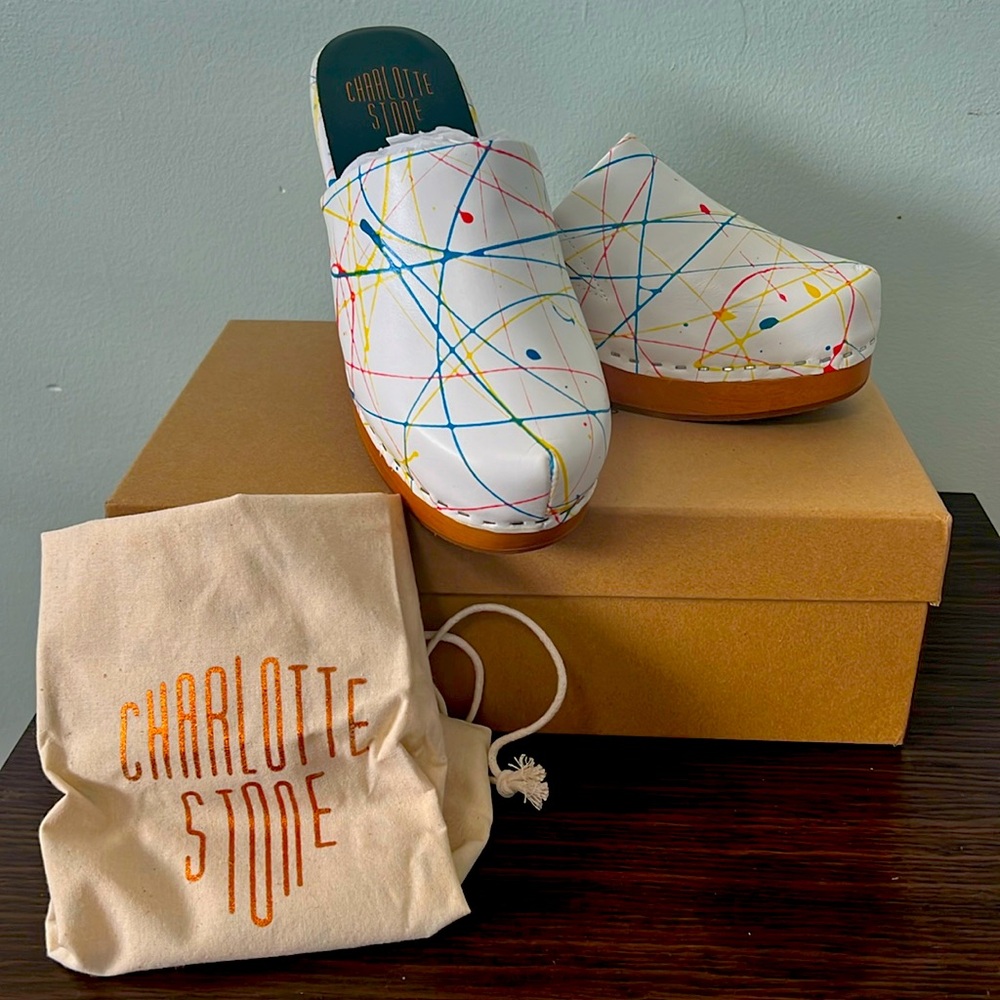 Never worn charlotte stone clogs - 8